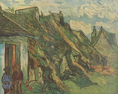 Vincent Van Gogh Thatched Sandstone Cottages in Chaponval (nn04) china oil painting image
